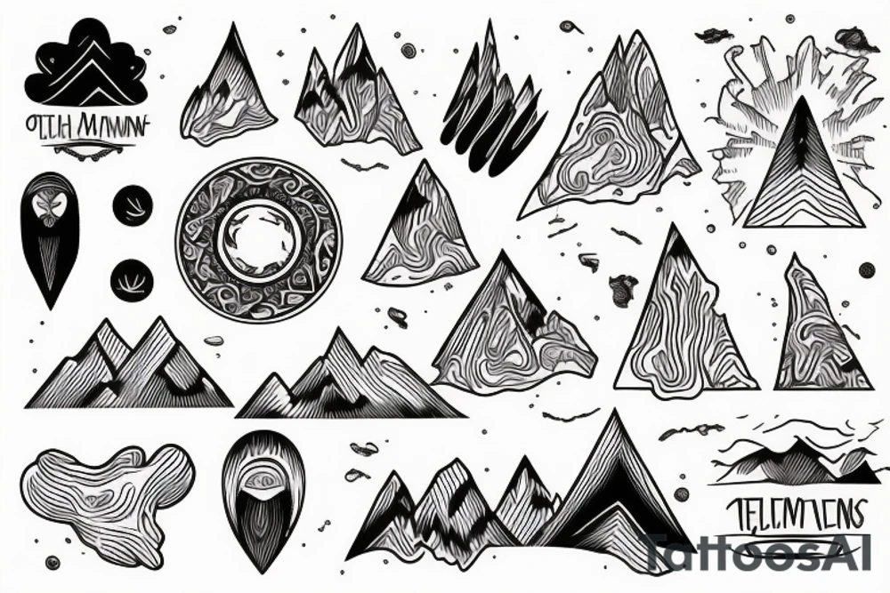 Mountains and ocean tattoo idea