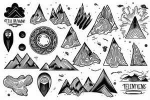 Mountains and ocean tattoo idea