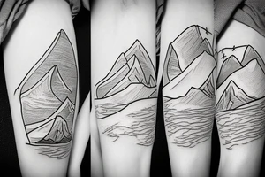 Mountains and ocean tattoo idea