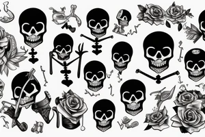 Skeleton in a suit tattoo idea