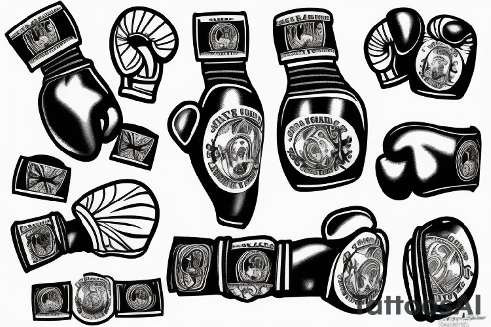 Jesus boxing gloves tattoo idea