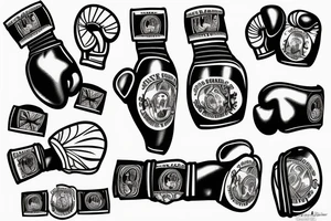 Jesus boxing gloves tattoo idea