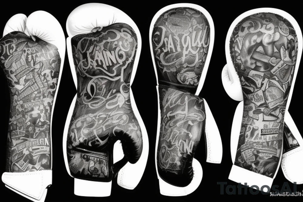 Boxing gloves and bible verses tattoo idea