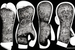 Boxing gloves and bible verses tattoo idea