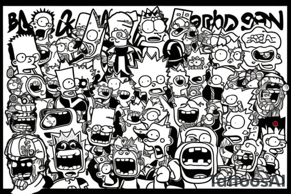 bart simpson, metal head tattoo idea