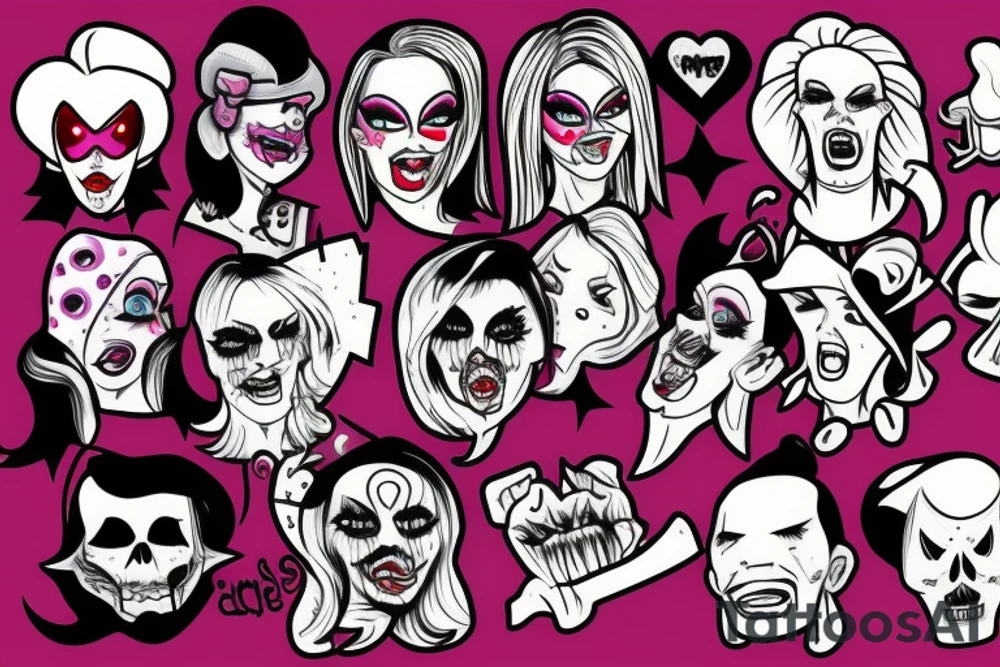 Horror drag queen tattoo idea