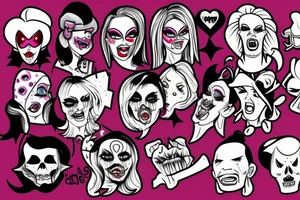 Horror drag queen tattoo idea
