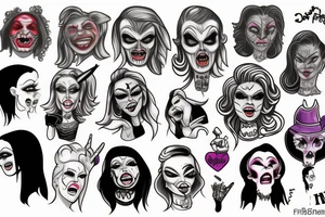 Horror drag queen tattoo idea