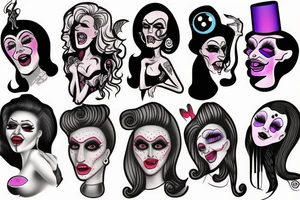 Horror drag queen tattoo idea