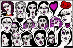 Horror drag queen tattoo idea