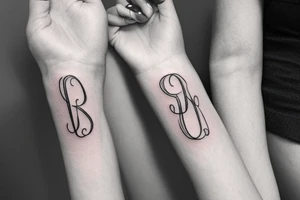 I would like a minimal feminine tattoo with my grandchildren's initials incorporated.  The initials are JP and ML. I like infinity signs tattoo idea