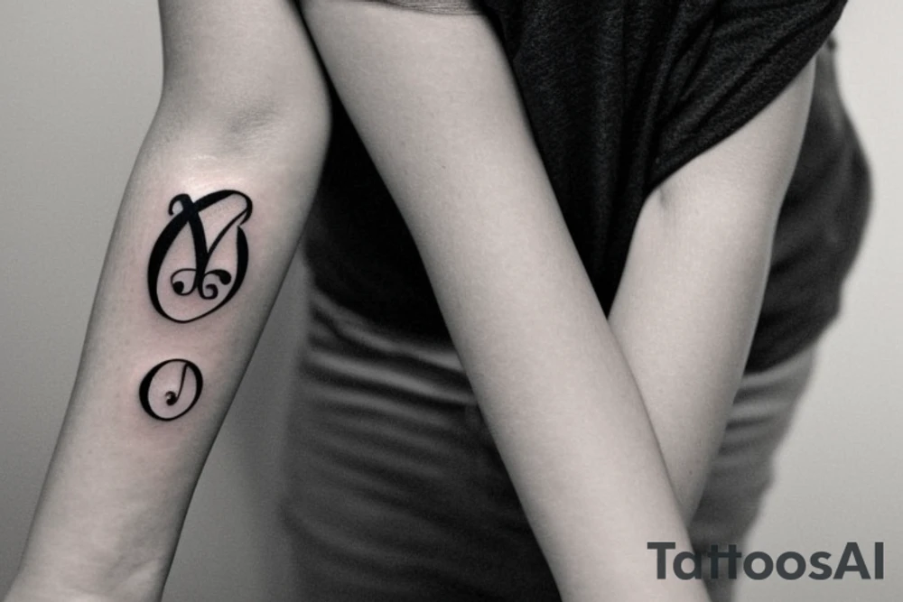 I would like a minimal feminine tattoo with my grandchildren's initials incorporated.  The initials are JP and ML. I like infinity signs tattoo idea