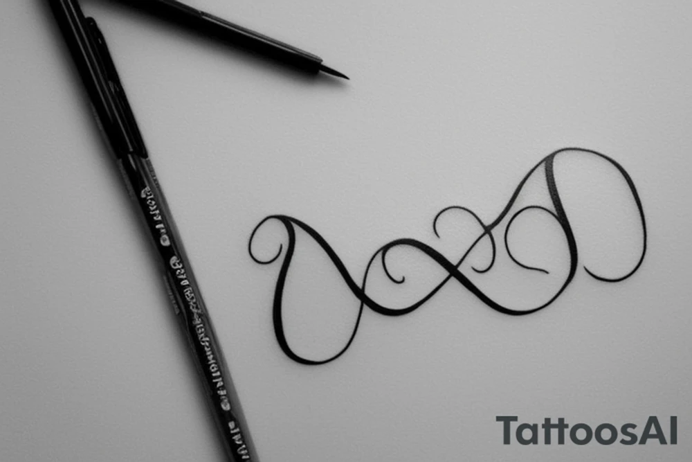 I would like a minimal feminine tattoo with my grandchildren's initials incorporated.  The initials are JP and ML. I like infinity signs tattoo idea