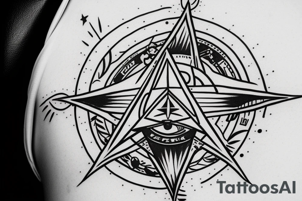 compass with illuminati tattoo idea