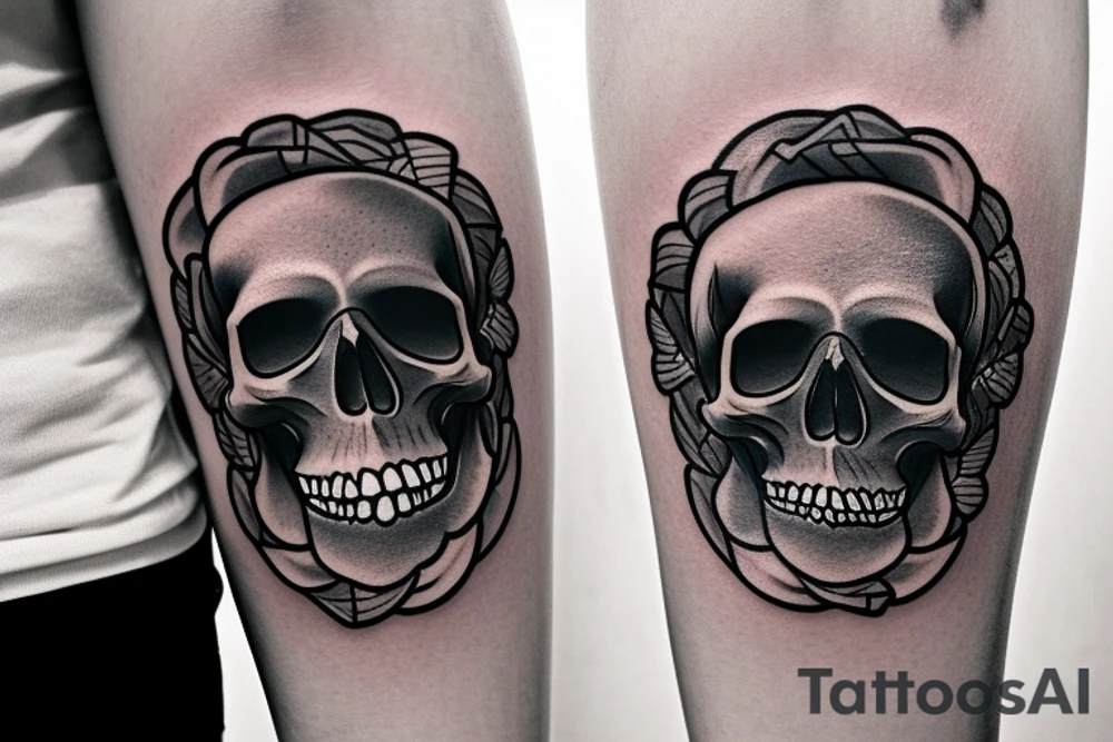 skull eating a dog tattoo idea