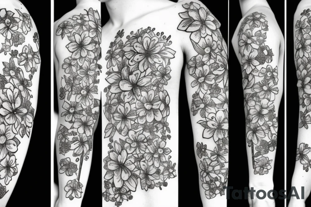 405 with flowers tattoo idea