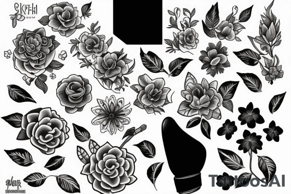 405 with flowers tattoo idea