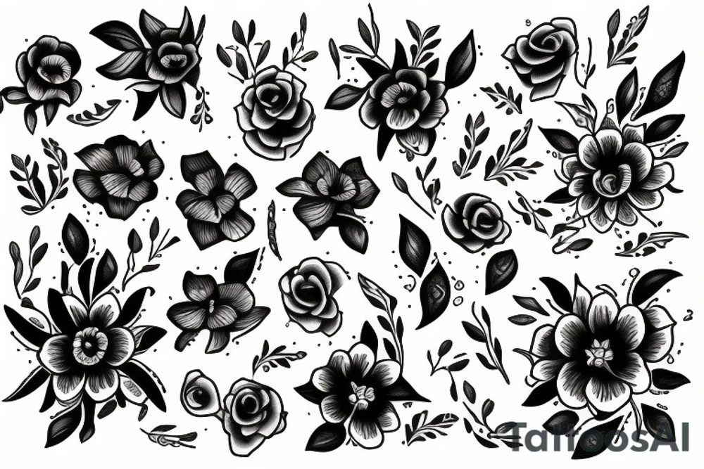 405 with flowers tattoo idea