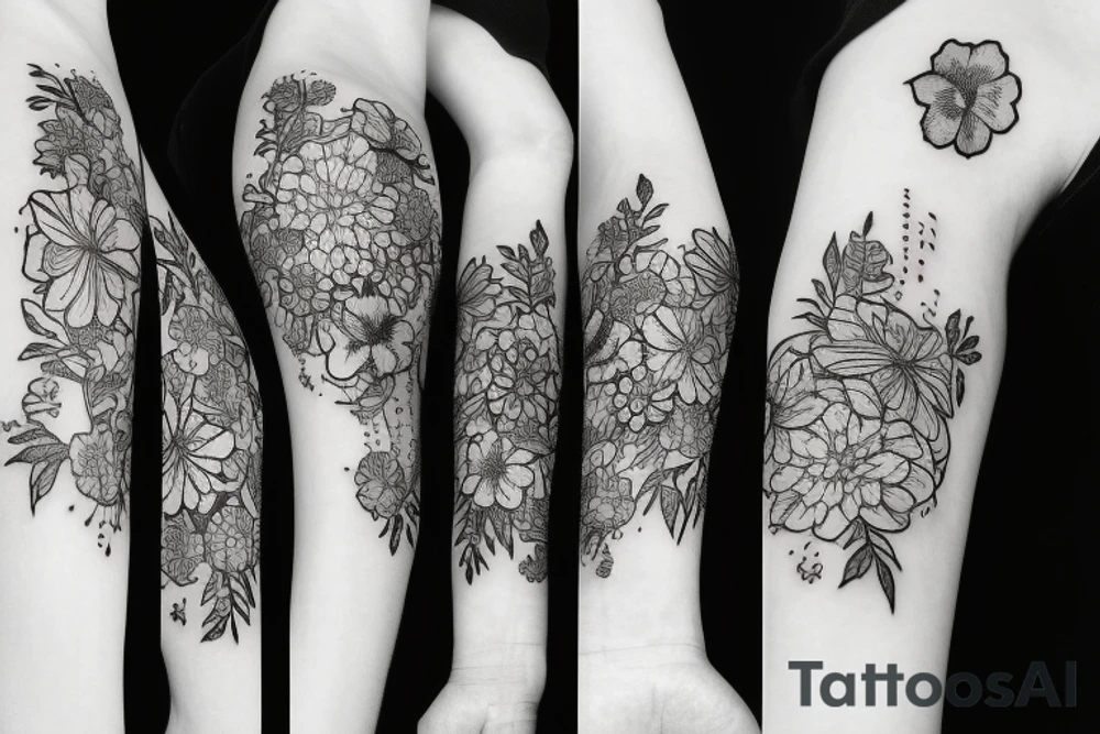 405 with flowers tattoo idea