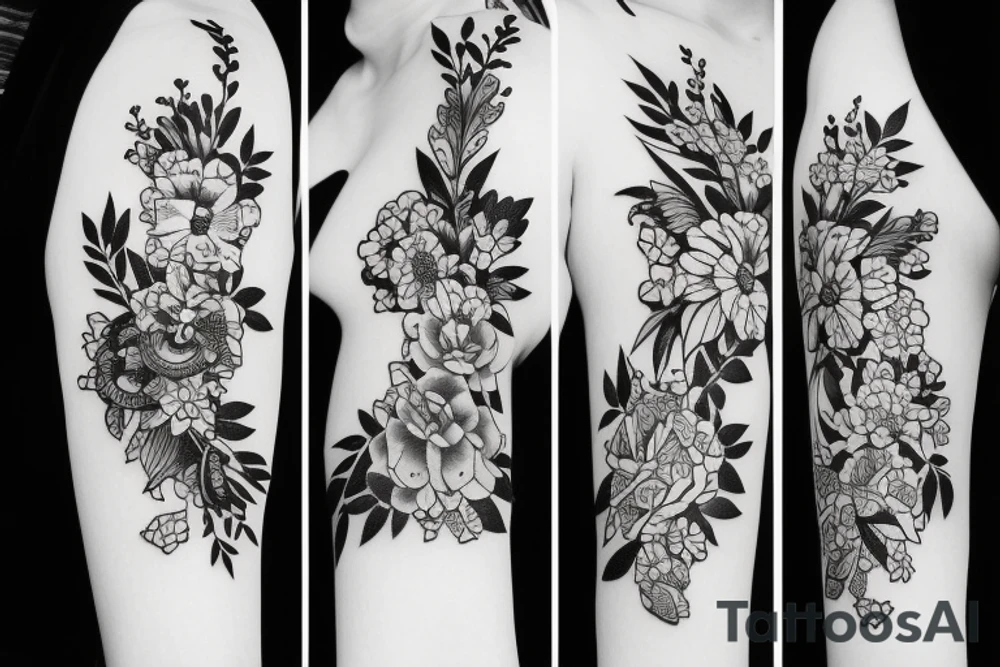 405 with flowers tattoo idea