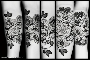 3 numbers with flowers tattoo idea