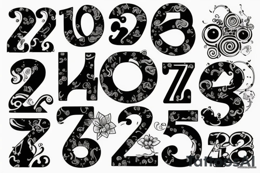 3 numbers tattoo idea