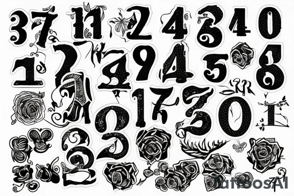 3 numbers tattoo idea