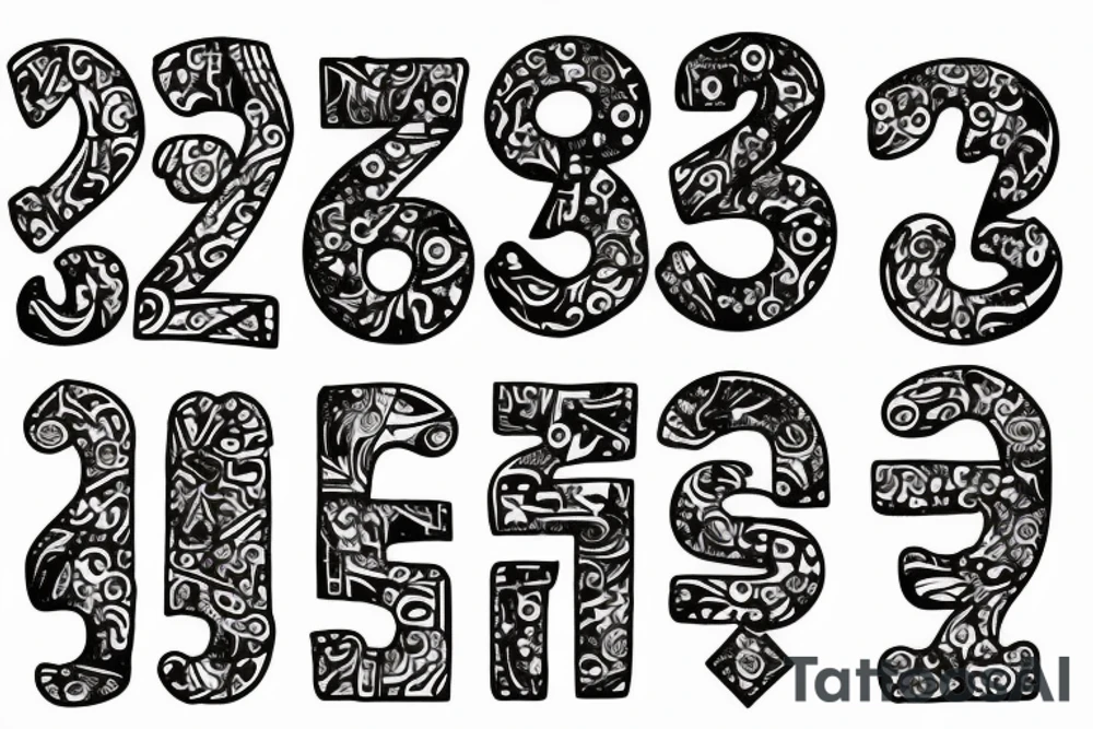 3 numbers tattoo idea