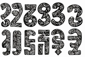 3 numbers tattoo idea