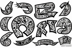 Numbers inside oklahoma tattoo idea