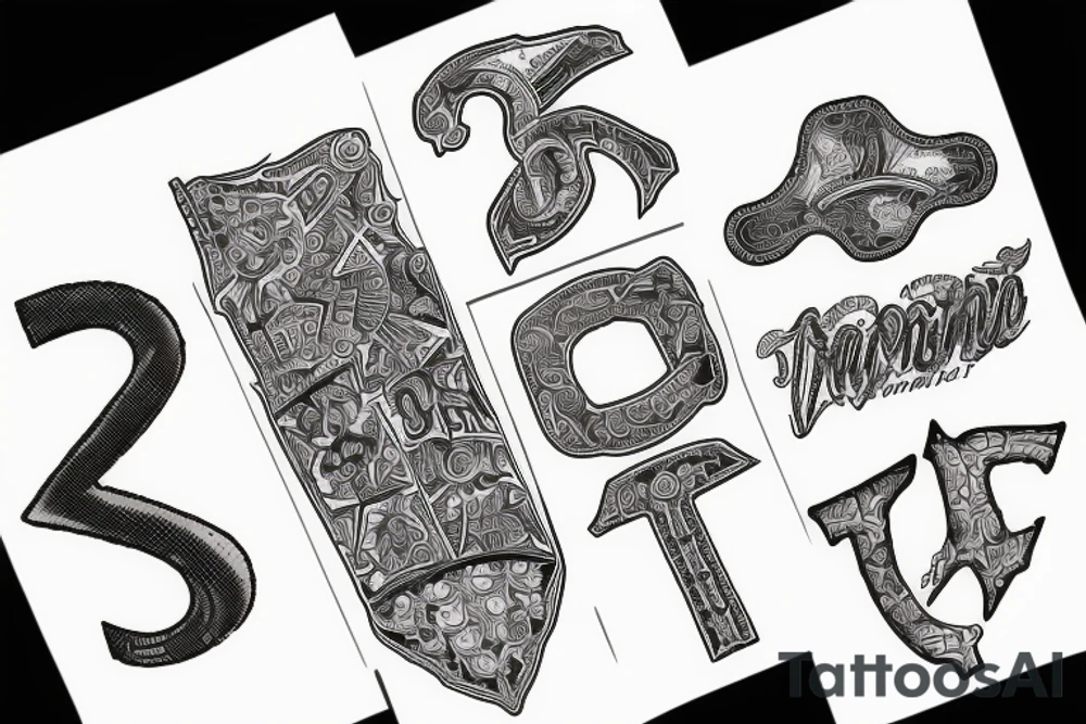 Numbers inside oklahoma tattoo idea