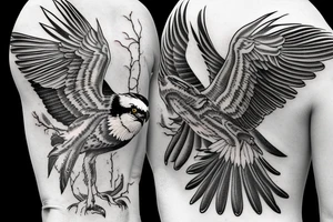 Flying Osprey sleeve design tattoo idea