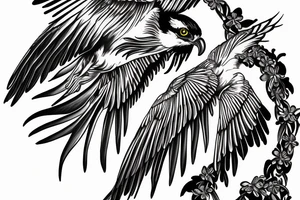 Flying Osprey sleeve design tattoo idea