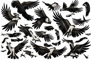 Osprey in flight tattoo idea