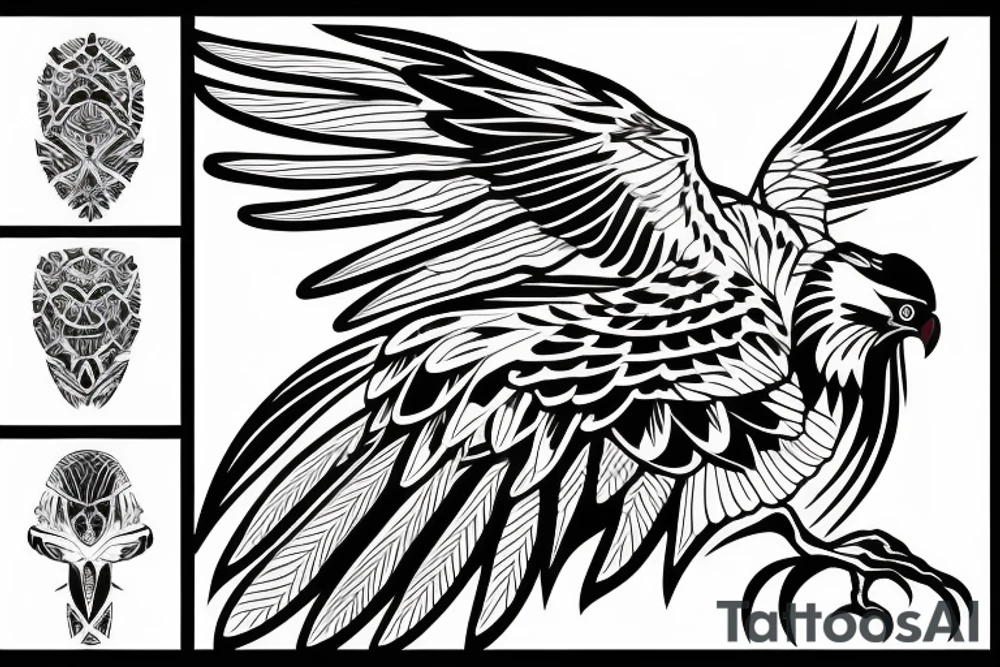 Osprey in flight tattoo idea