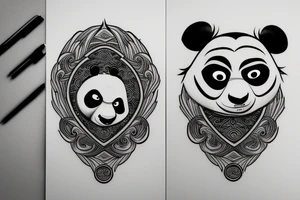 Symmetrical Kung fu panda tattoo tattoo idea