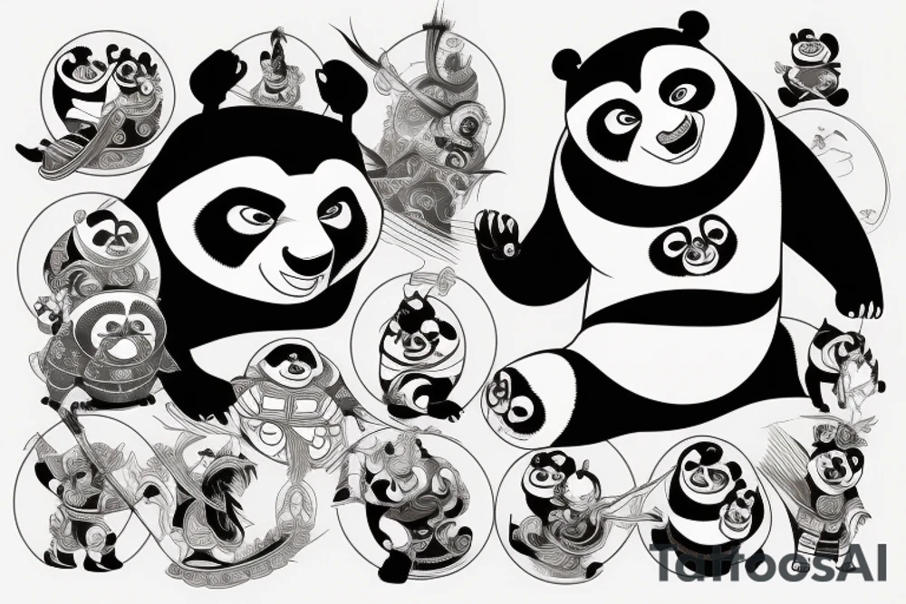 Symmetrical Kung fu panda tattoo tattoo idea