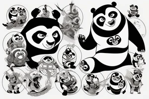 Symmetrical Kung fu panda tattoo tattoo idea
