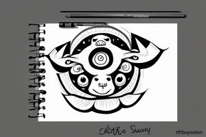 Symmetrical master oogway tattoo idea