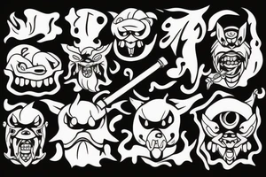 Oni smoking pipe tattoo idea