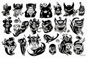 Oni smoking pipe tattoo idea