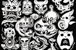 Oni smoking pipe tattoo idea