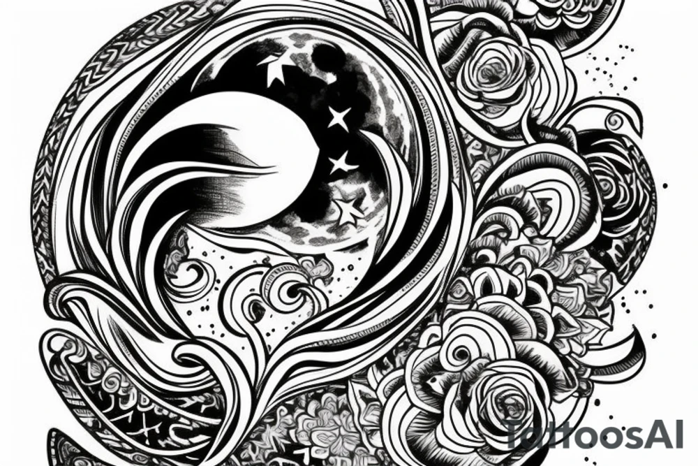 moon wih rainbow arch going ahead and eye in the middle tattoo idea moon wih rainbow arch going ahead and eye in the middle tattoo idea