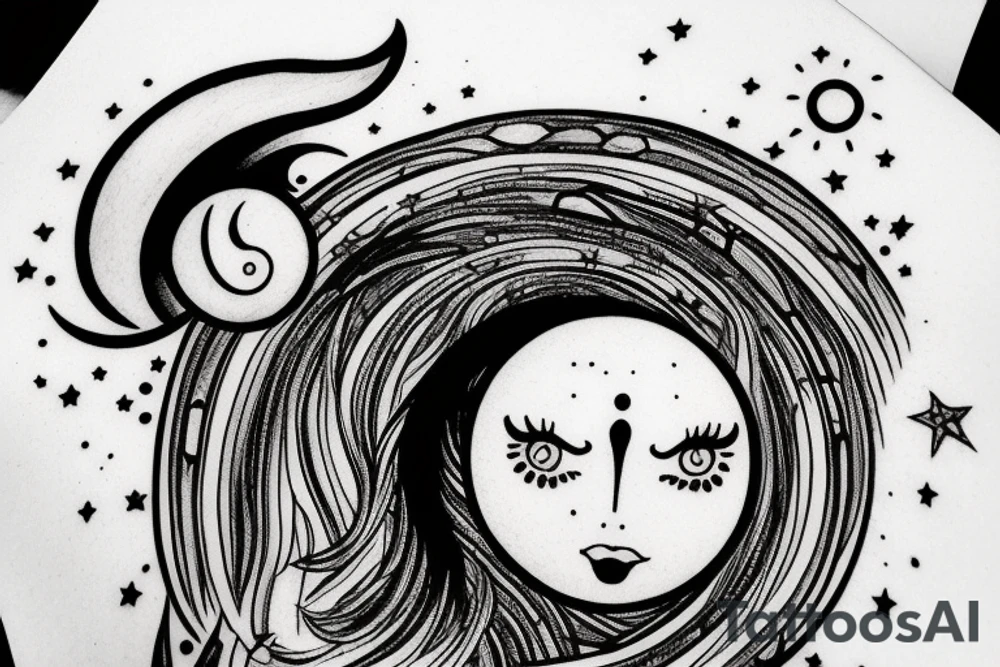 moon wih rainbow arch going ahead and eye in the middle tattoo idea moon wih rainbow arch going ahead and eye in the middle tattoo idea