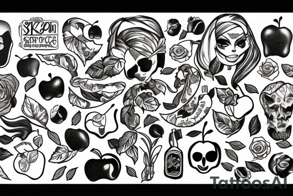 a cardboard box filled with apples tattoo idea