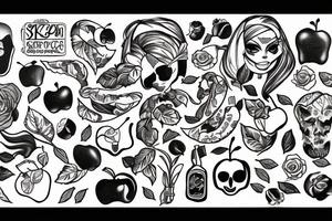 a cardboard box filled with apples tattoo idea