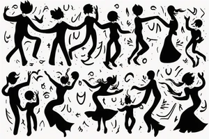 Dancing happiness family struggle tattoo idea
