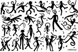 Dancing happiness family struggle tattoo idea