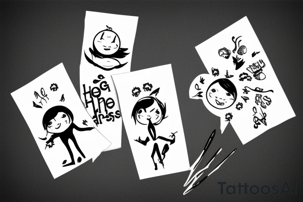 Dancing happiness family struggle tattoo idea