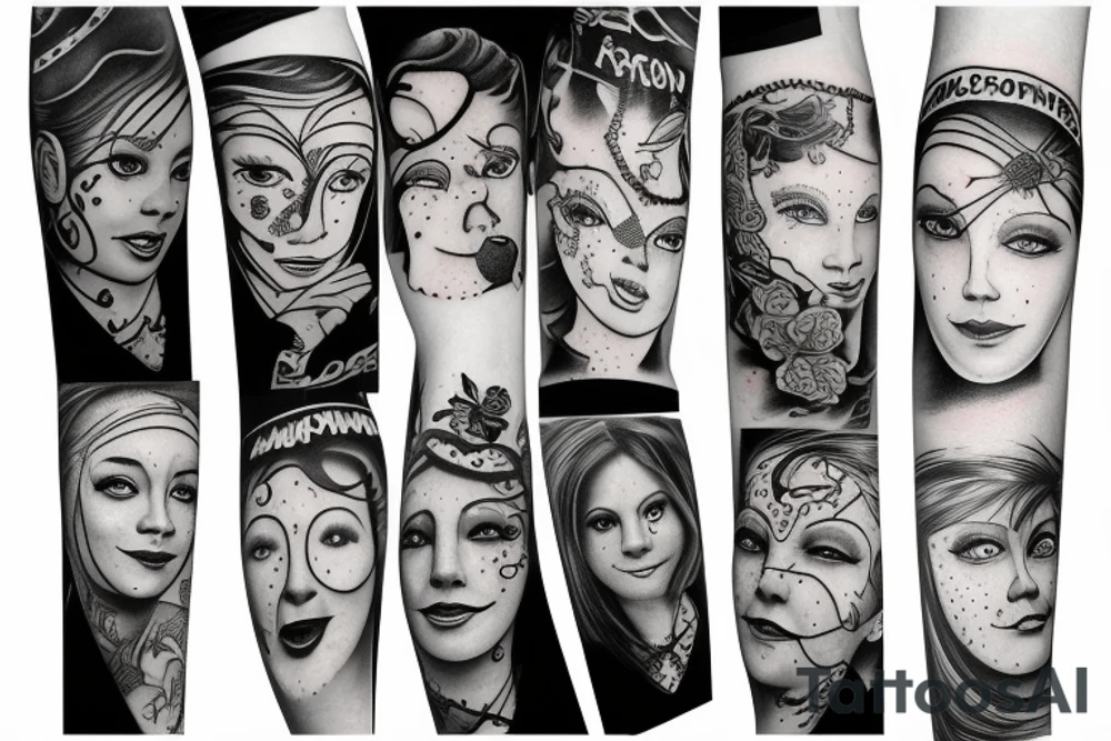 Dancing happiness family struggle tattoo idea